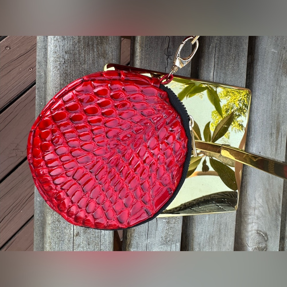 Red Croc-Embossed Mini Backpack - Picture 3 of 8